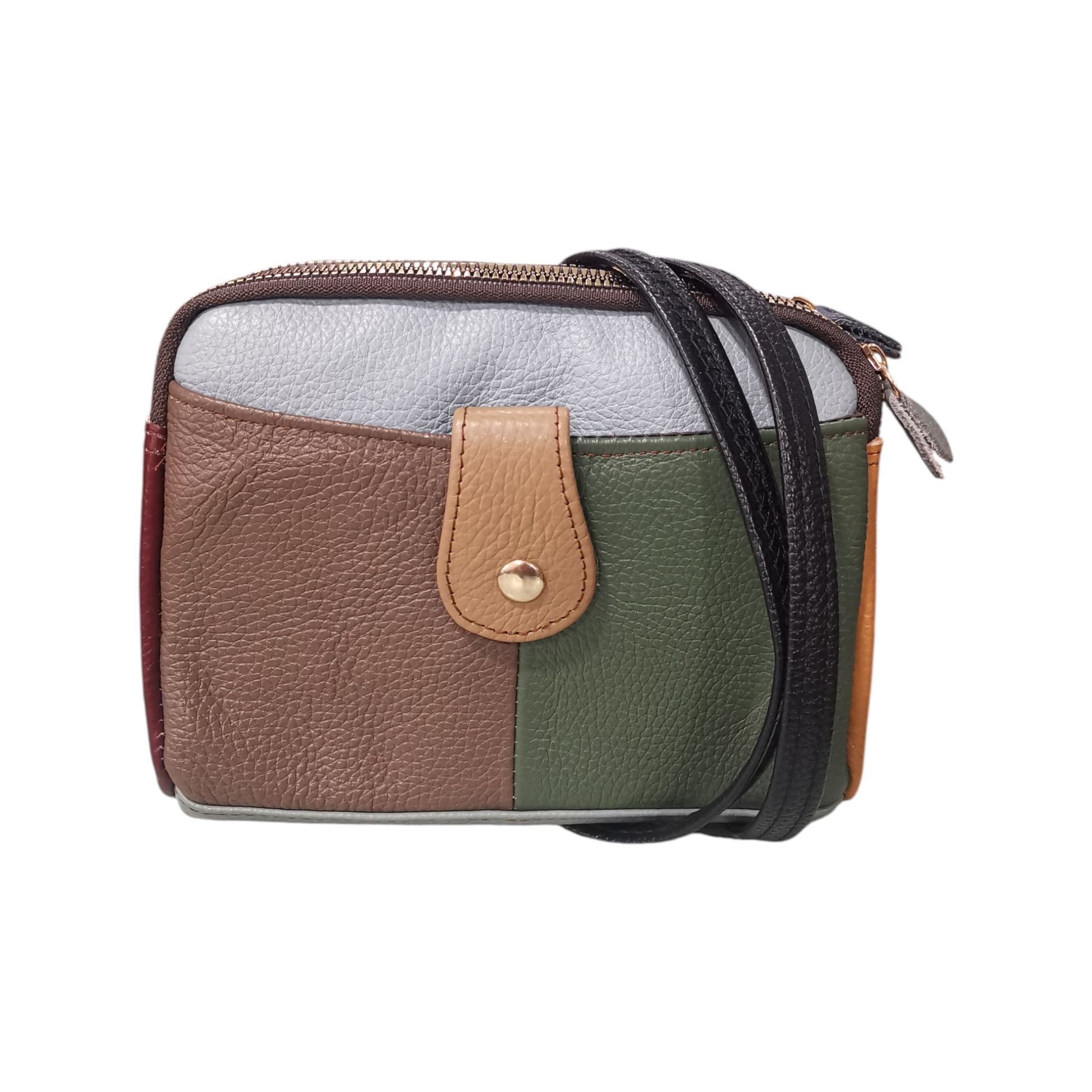 Petit sac bandoulière en cuir - Multicolore