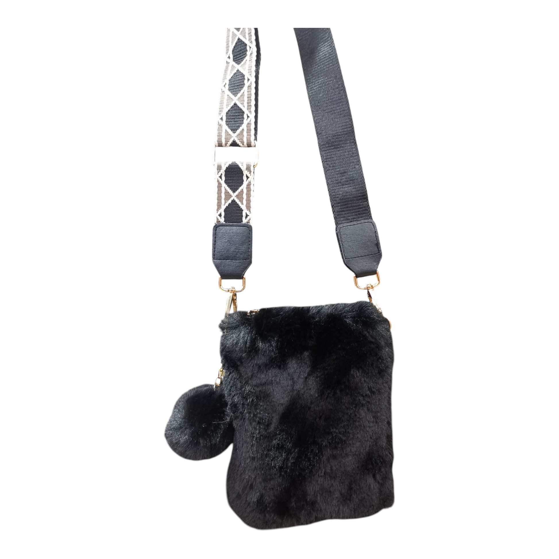 Sac bandoulière en fausse fourrure