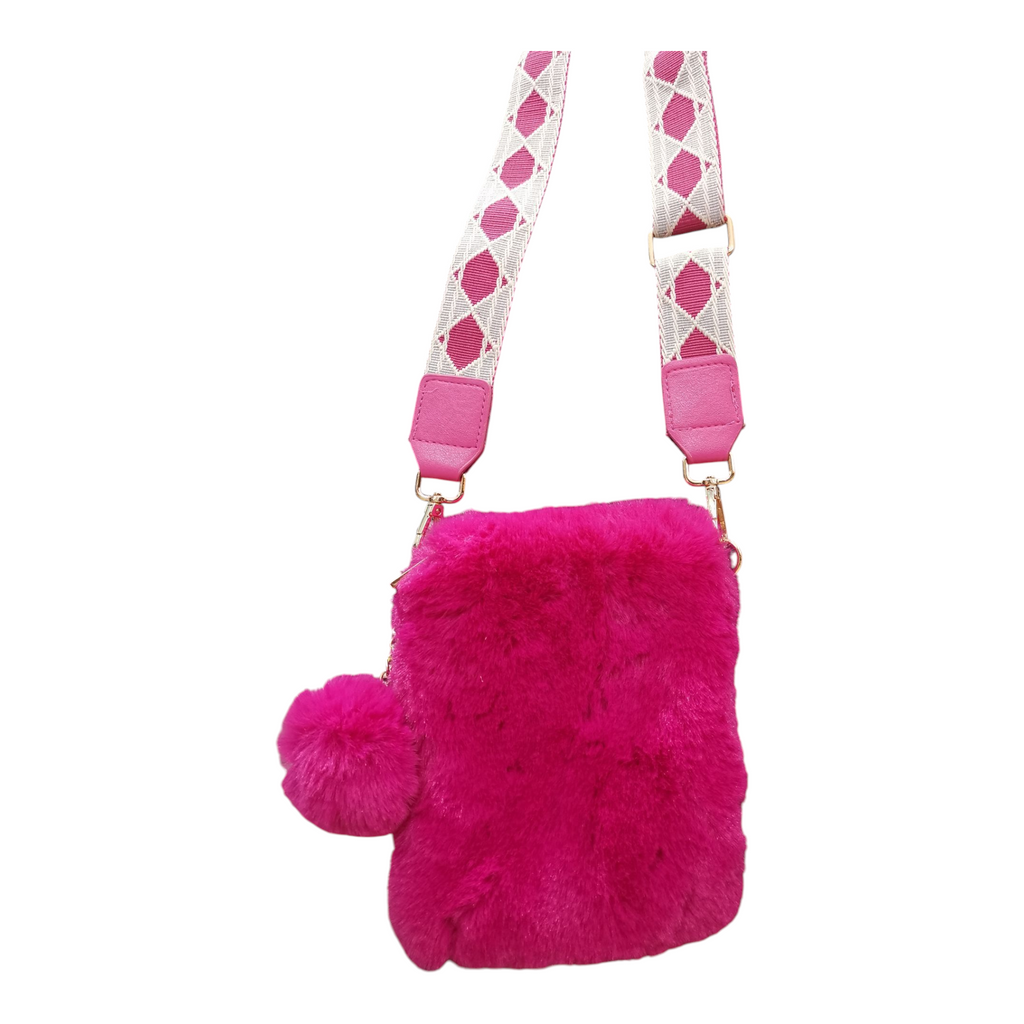 Sac bandoulière en fausse fourrure