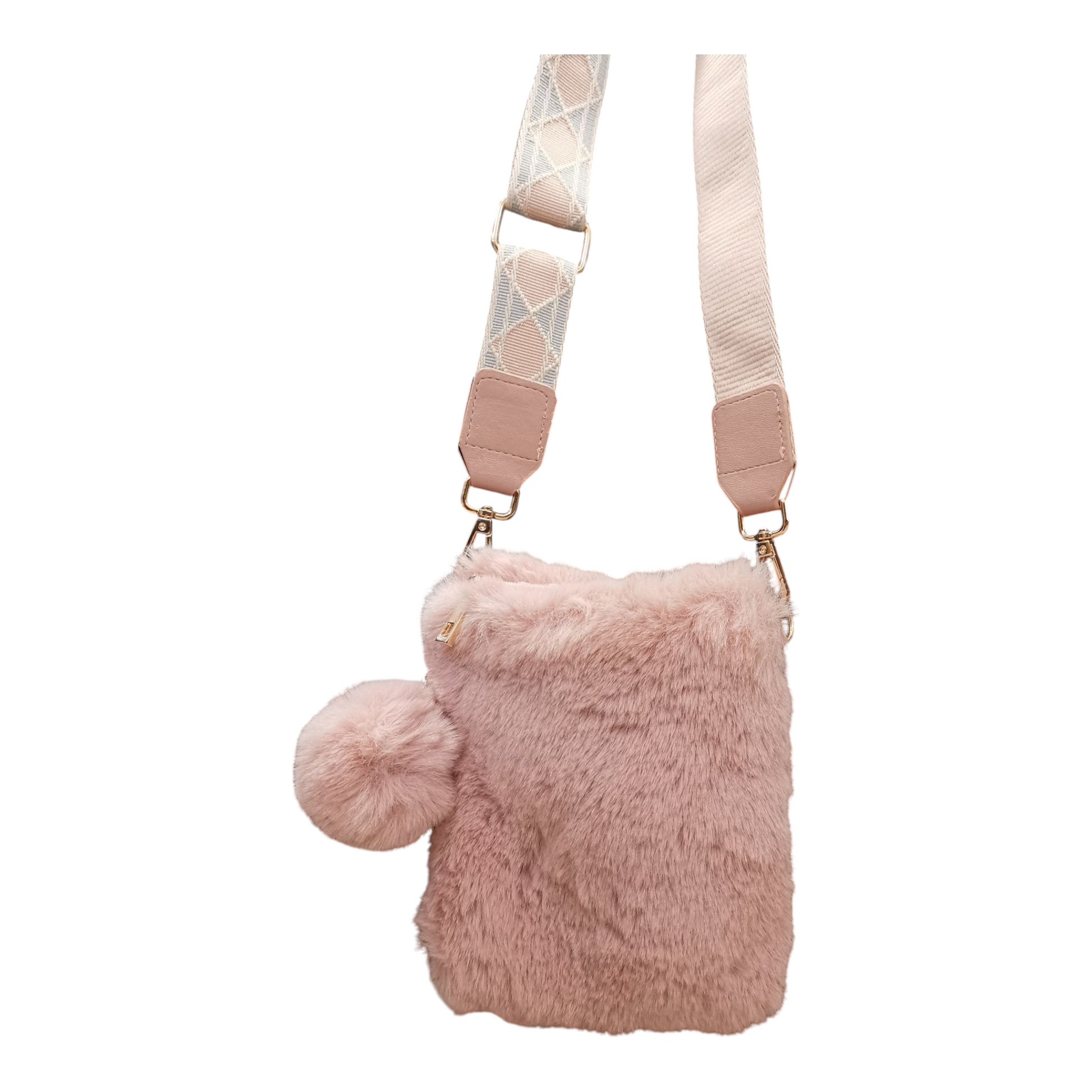 Sac bandoulière en fausse fourrure