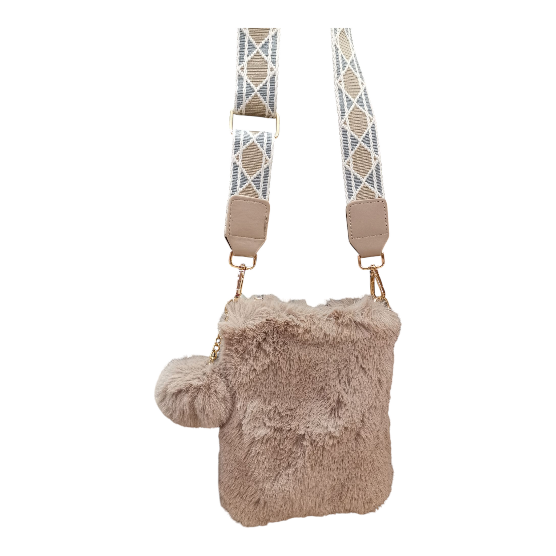 Sac bandoulière en fausse fourrure