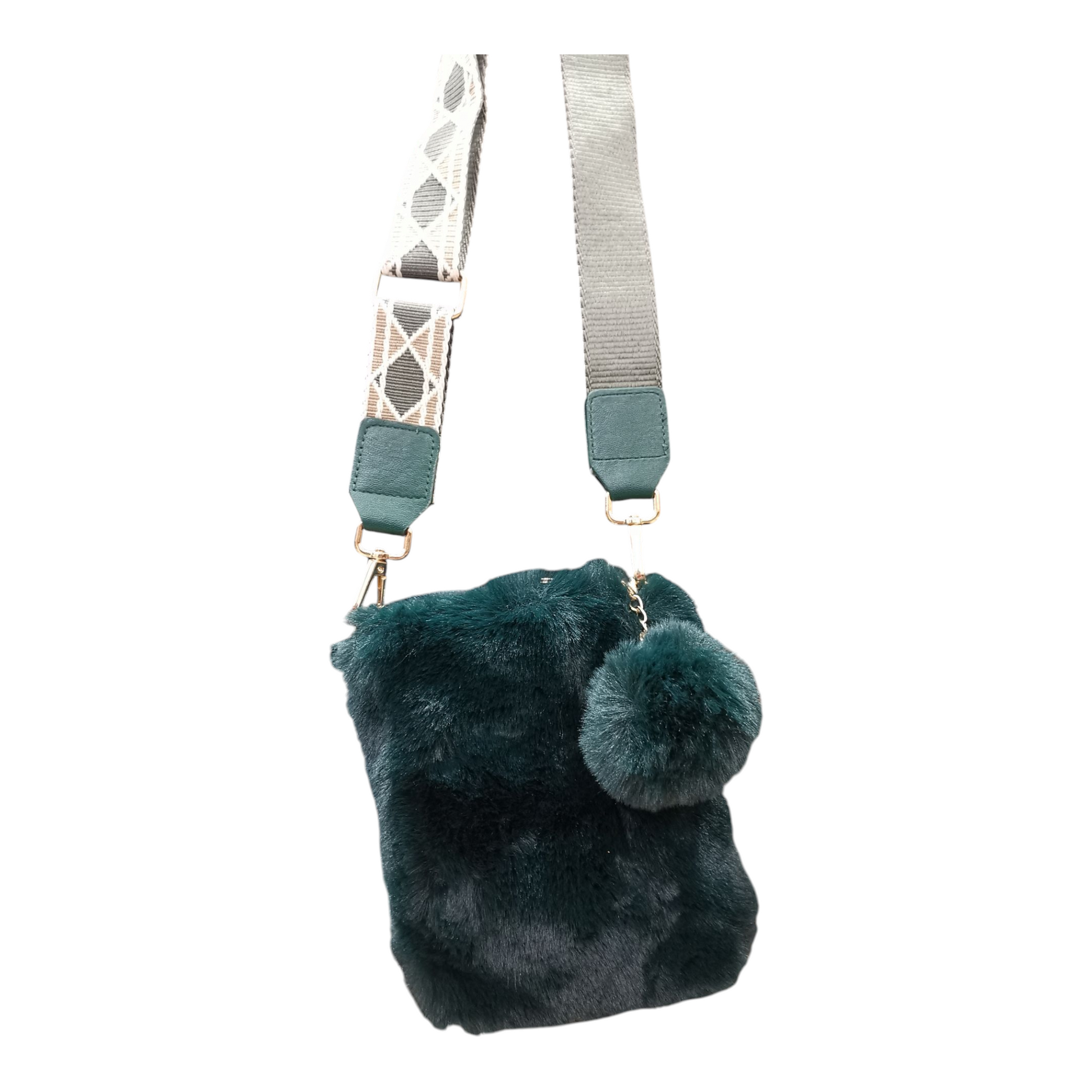 Sac bandoulière en fausse fourrure