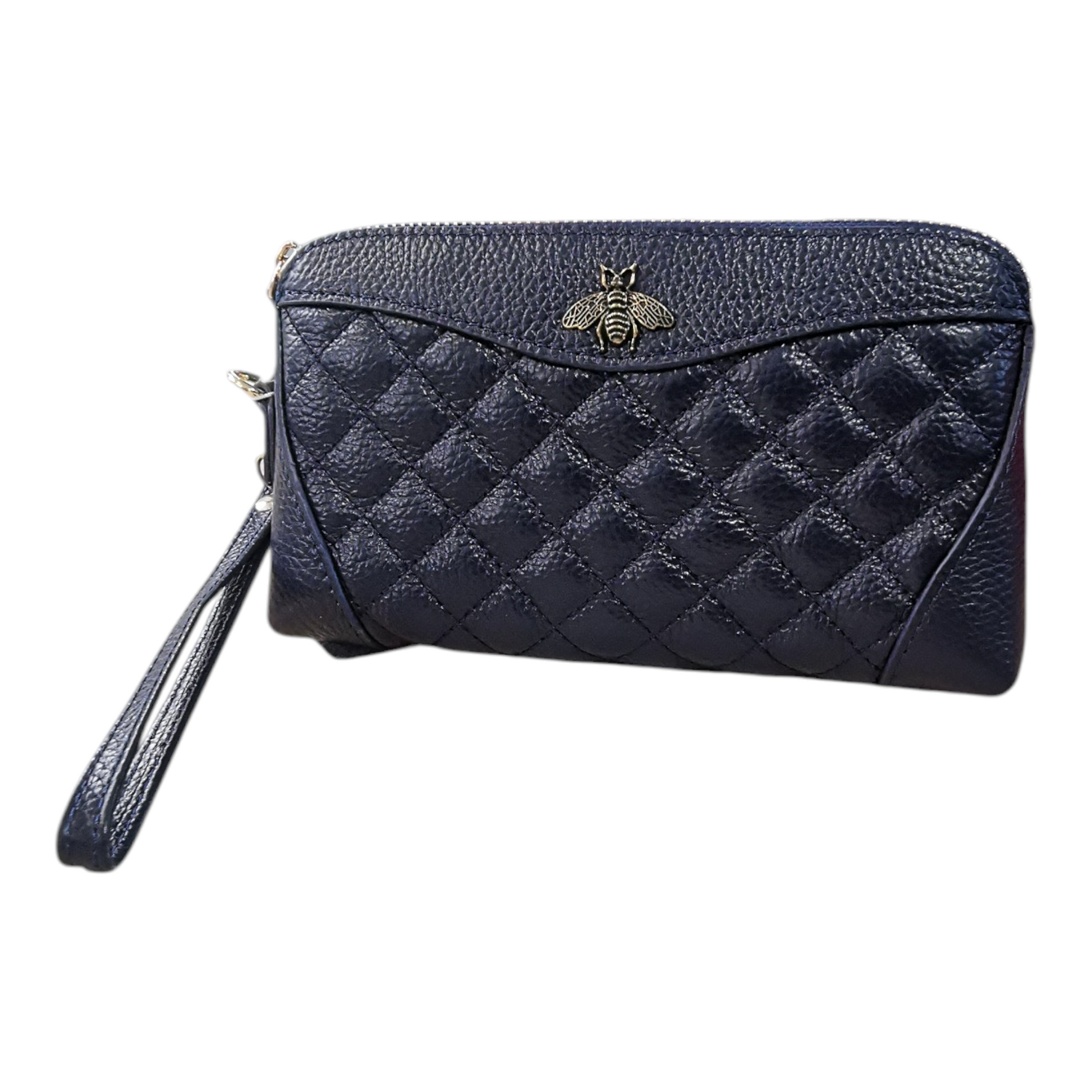 Pochette femme en cuir de vachette matelassé