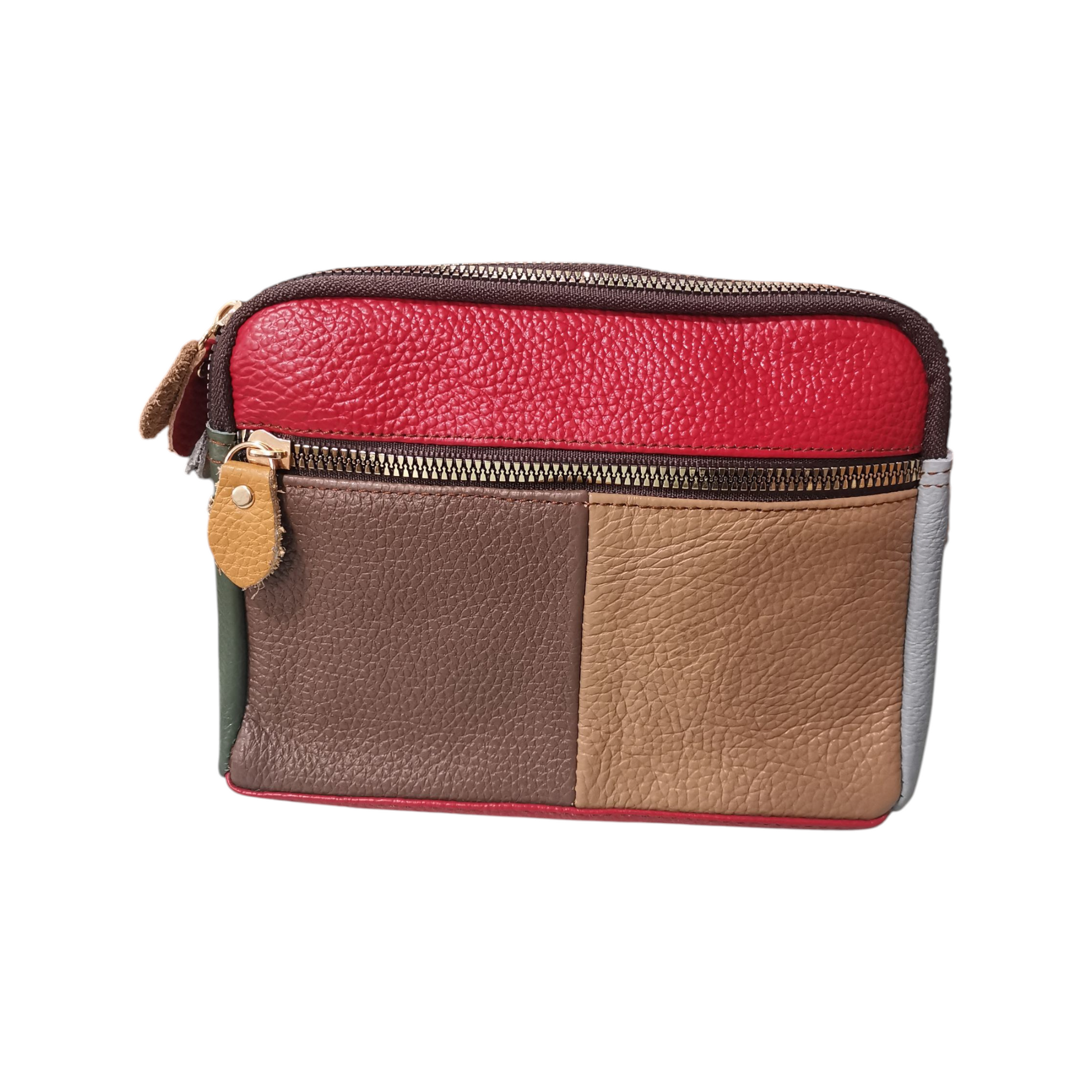 Petit sac bandoulière en cuir - Multicolore