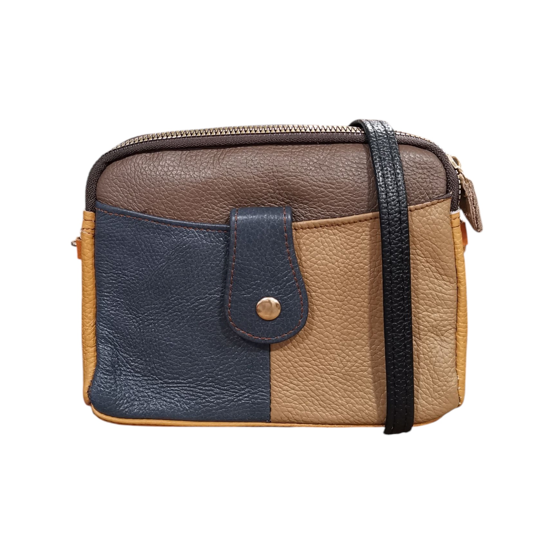 Petit sac bandoulière en cuir - Multicolore