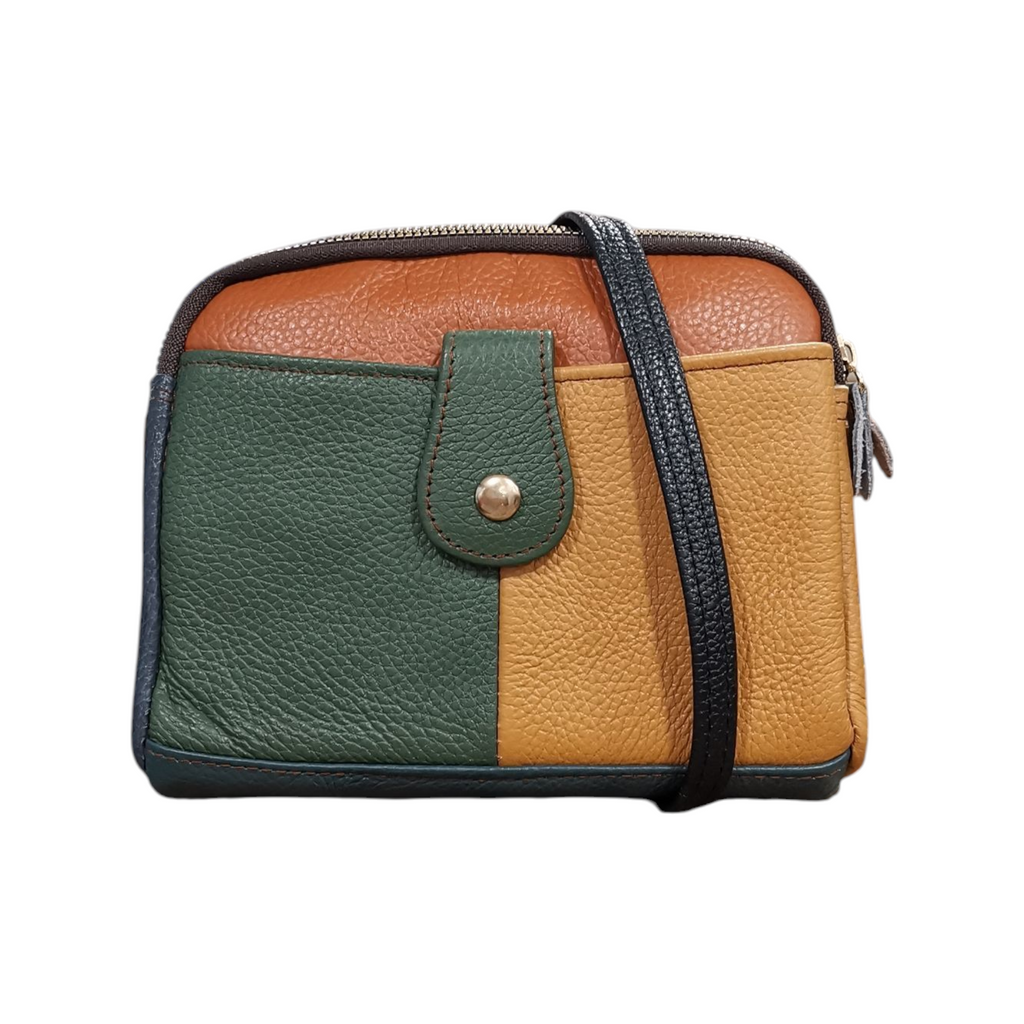 Petit sac bandoulière en cuir - Multicolore