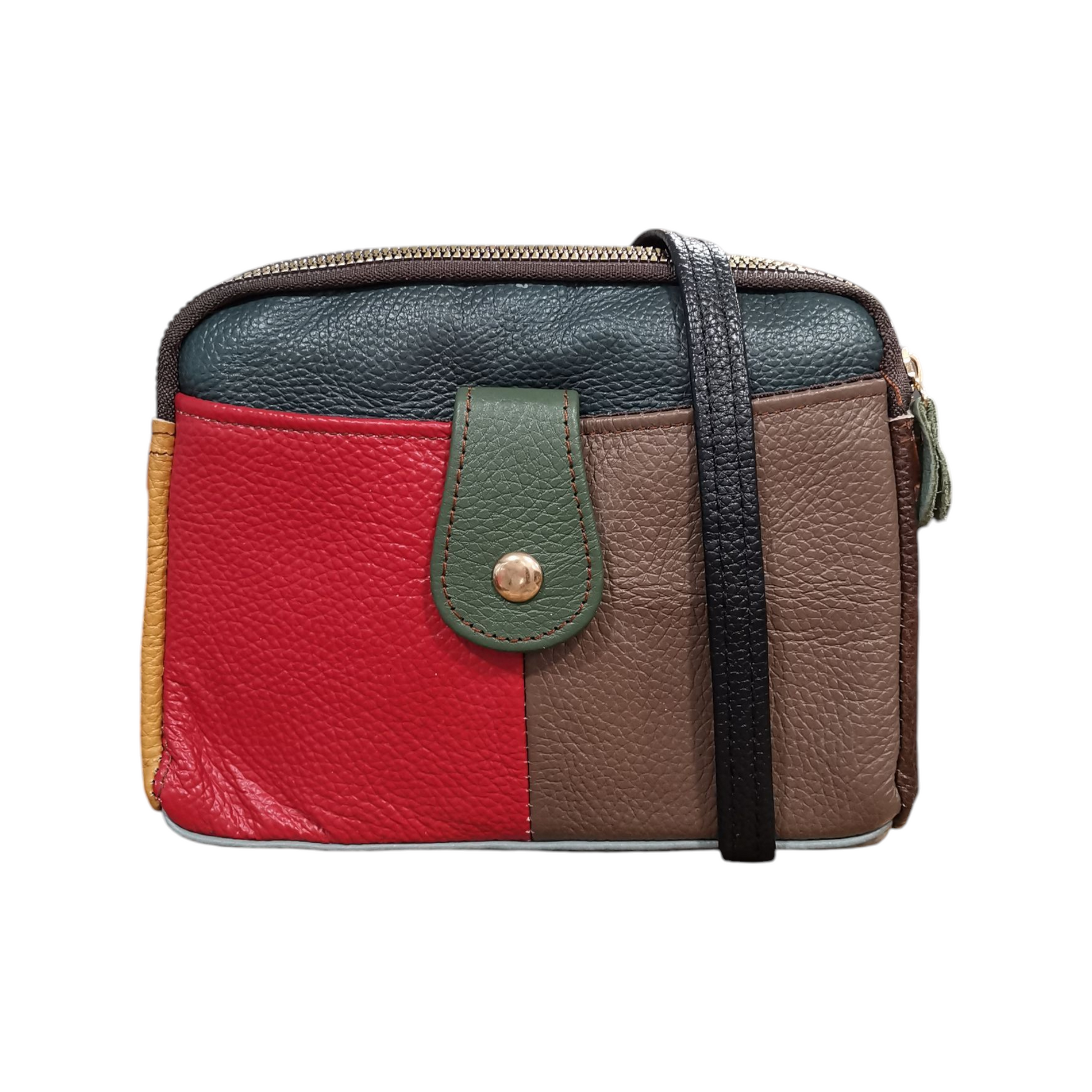 Petit sac bandoulière en cuir - Multicolore