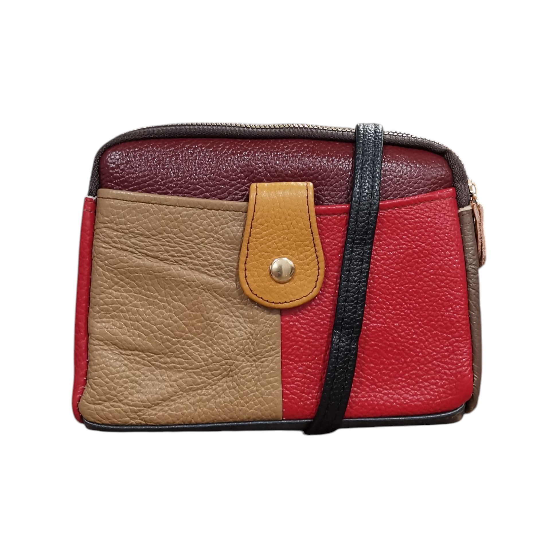 Petit sac bandoulière en cuir - Multicolore
