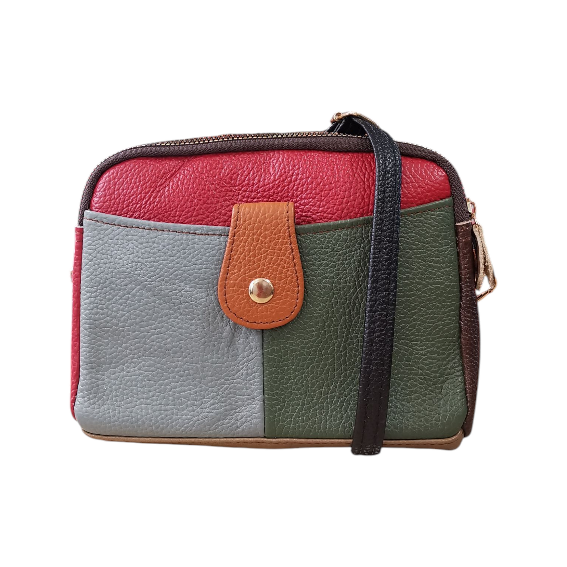 Petit sac bandoulière en cuir - Multicolore