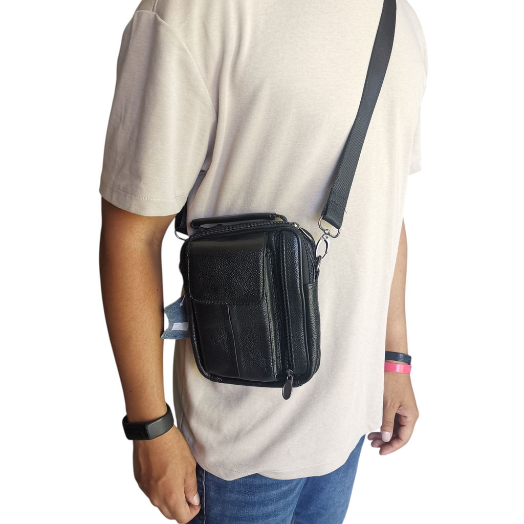 Sacoche bandoulière homme en cuir - Pratique